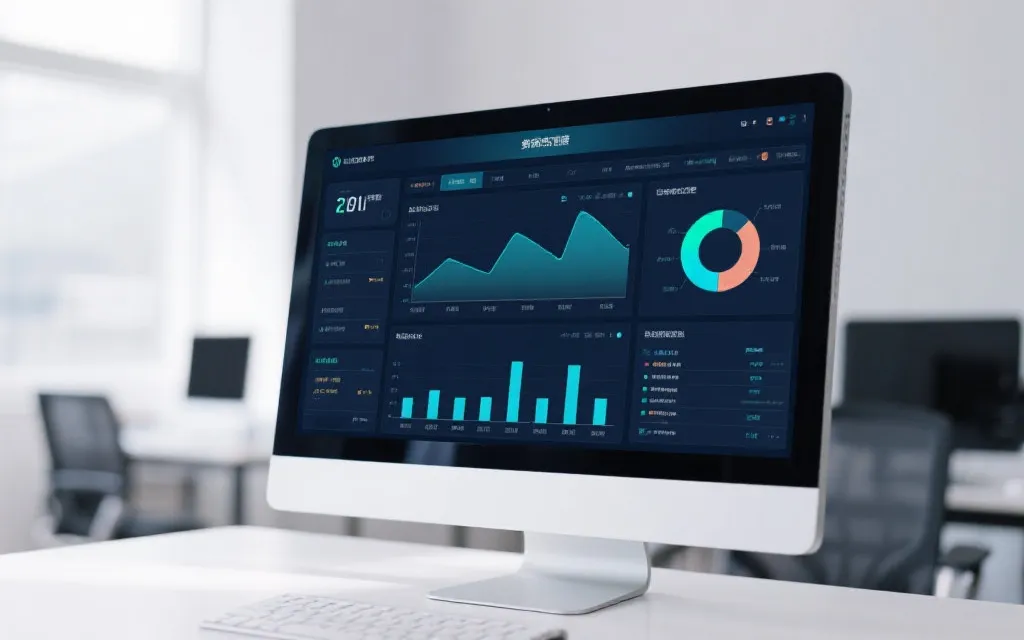 电脑屏幕显示数据直播界面,简洁明了